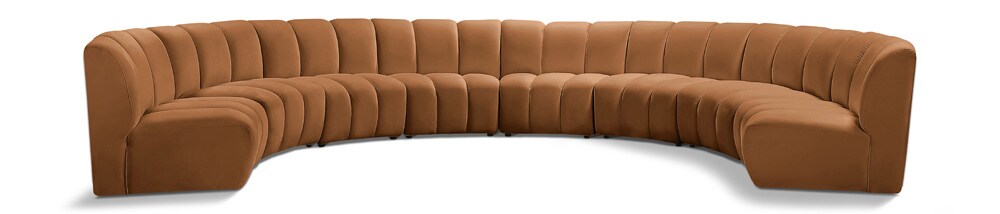 Meridian Furniture - Infinity Saddle Velvet 8pc. Modular Sectional - 638Saddle-8PC veiw 1