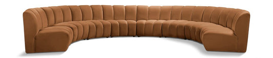 Meridian Furniture - Infinity Saddle Velvet 8pc. Modular Sectional - 638Saddle-8PC veiw 1