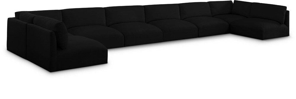 Meridian Furniture - Ease Black Polyester Fabric Modular Sectional - 8Pc - 696Black-Sec8B veiw 1