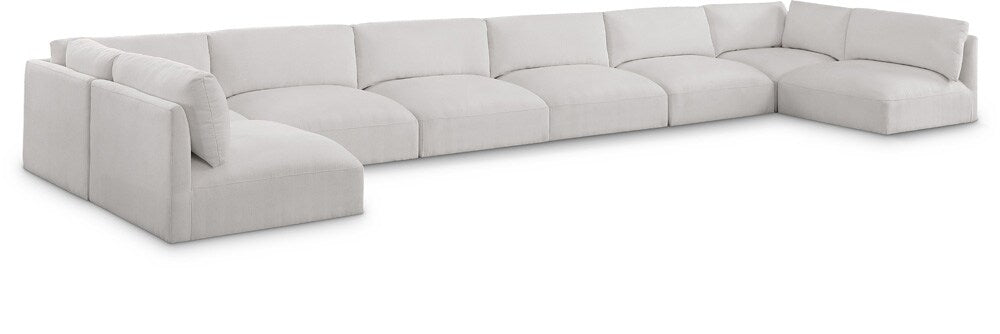 Meridian Furniture - Ease Cream Polyester Fabric Modular Sectional - 8Pc - 696Cream-Sec8B veiw 1
