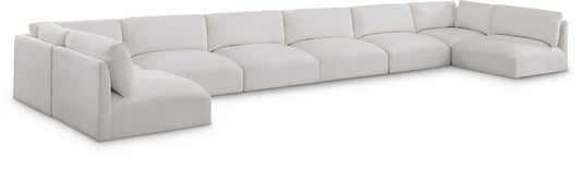 Meridian Furniture - Ease Cream Polyester Fabric Modular Sectional - 8Pc - 696Cream-Sec8B veiw 1