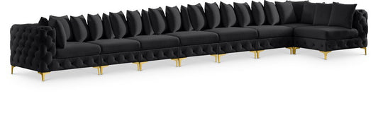 Meridian Furniture - Tremblay Black Velvet Modular Sectional - 8Pc - 686Black-Sec8B veiw 1