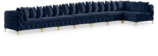 Meridian Furniture - Tremblay Navy Velvet Modular Sectional - 8Pc - 686Navy-Sec8B veiw 1