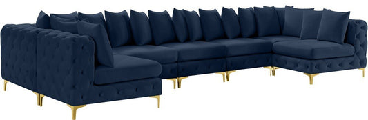 Meridian Furniture - Tremblay Navy Velvet Modular Sectional - 8Pc - 686Navy-Sec8C veiw 1