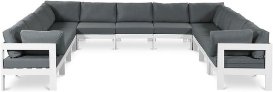Meridian Furniture - Nizuc Grey Water Resistant Fabric Outdoor Patio Modular Sectional - 11Pc - 375Grey-Sec11A veiw 1