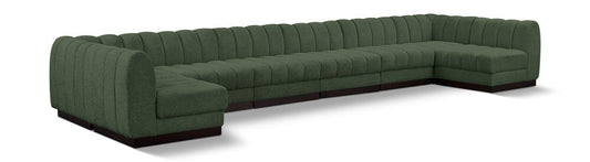 Meridian Furniture - Quinn Green Chenille Fabric Modular Sectional - 8Pc - 124Green-Sec8A veiw 1