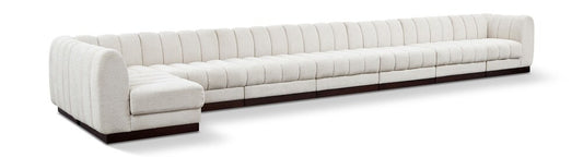 Meridian Furniture - Quinn Cream Chenille Fabric Modular Sectional - 8Pc - 124Cream-Sec8B veiw 1
