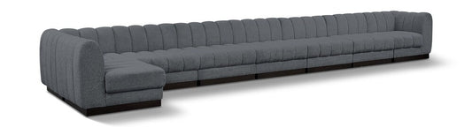 Meridian Furniture - Quinn Grey Chenille Fabric Modular Sectional - 8Pc - 124Grey-Sec8B veiw 1