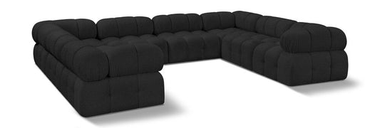 Meridian Furniture - Ames Black Boucle Fabric Modular Sectional - 8Pc - 611Black-Sec8A veiw 1