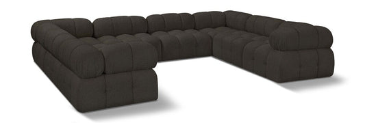 Meridian Furniture - Ames Brown Boucle Fabric Modular Sectional - 8Pc - 611Brown-Sec8A veiw 1