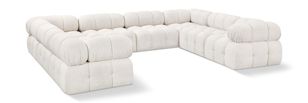 Meridian Furniture - Ames Cream Boucle Fabric Modular Sectional - 8Pc - 611Cream-Sec8A veiw 1