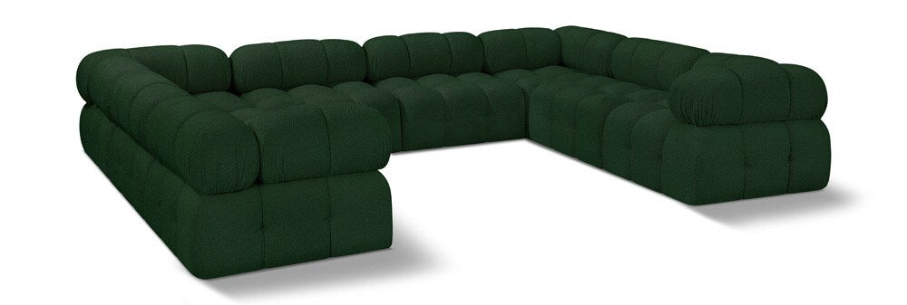 Meridian Furniture - Ames Green Boucle Fabric Modular Sectional - 8Pc - 611Green-Sec8A veiw 1
