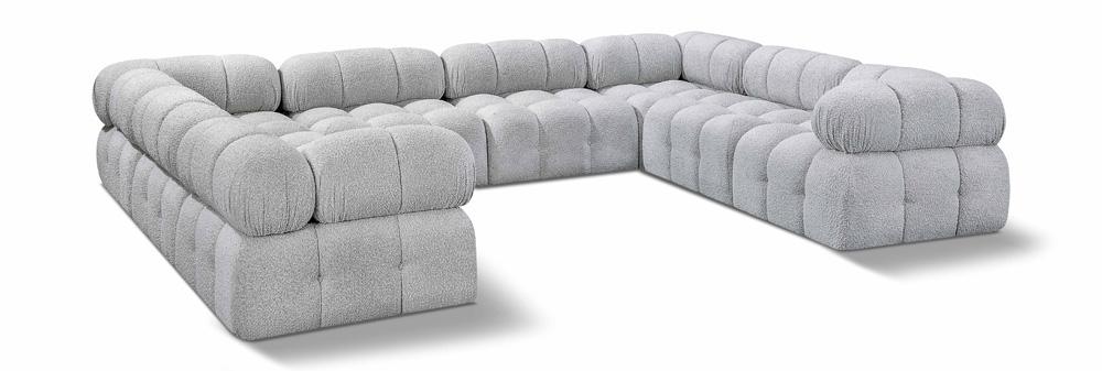 Meridian Furniture - Ames Grey Boucle Fabric Modular Sectional - 8Pc - 611Grey-Sec8A veiw 1
