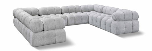 Meridian Furniture - Ames Grey Boucle Fabric Modular Sectional - 8Pc - 611Grey-Sec8A veiw 1