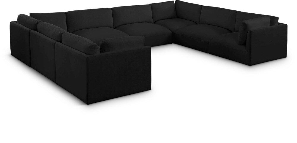 Meridian Furniture - Ease Black Polyester Fabric Modular Sectional - 8Pc - 696Black-Sec8A veiw 1