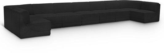 Meridian Furniture - Ollie Black Boucle Fabric Modular Sectional - 9Pc - 118Black-Sec9A veiw 1