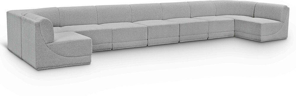 Meridian Furniture - Ollie Grey Boucle Fabric Modular Sectional - 9Pc - 118Grey-Sec9A veiw 1