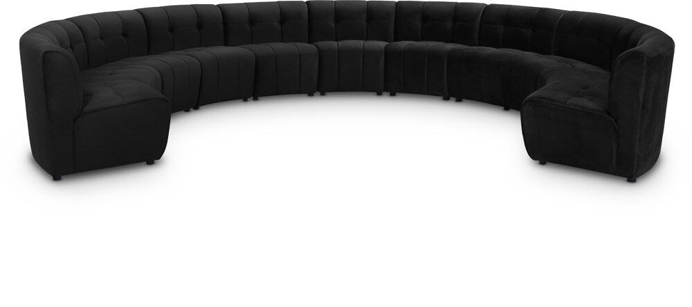 Meridian Furniture - Limitless Black Velvet 11pc. Modular Sectional - 645Black-11PC veiw 1