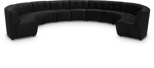 Meridian Furniture - Limitless Black Velvet 11pc. Modular Sectional - 645Black-11PC veiw 1