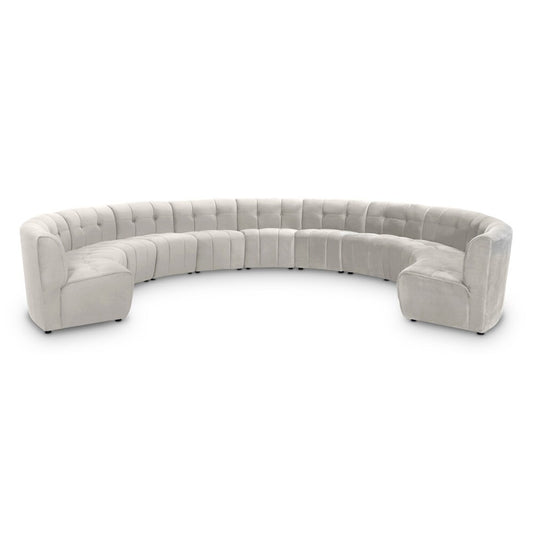 Meridian Furniture - Limitless Cream Velvet 11pc. Modular Sectional - 645Cream-11PC veiw 1