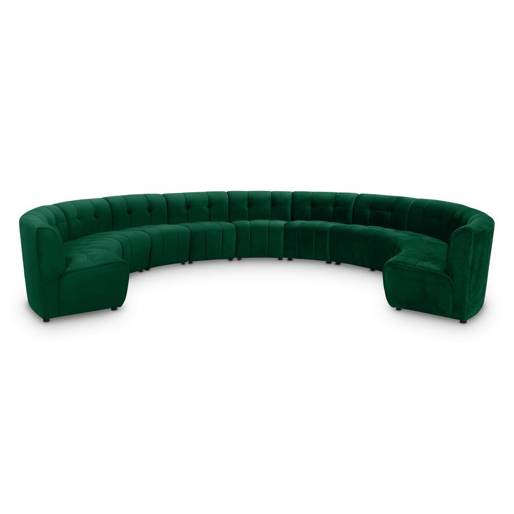 Meridian Furniture - Limitless Green Velvet 11pc. Modular Sectional - 645Green-11PC veiw 1