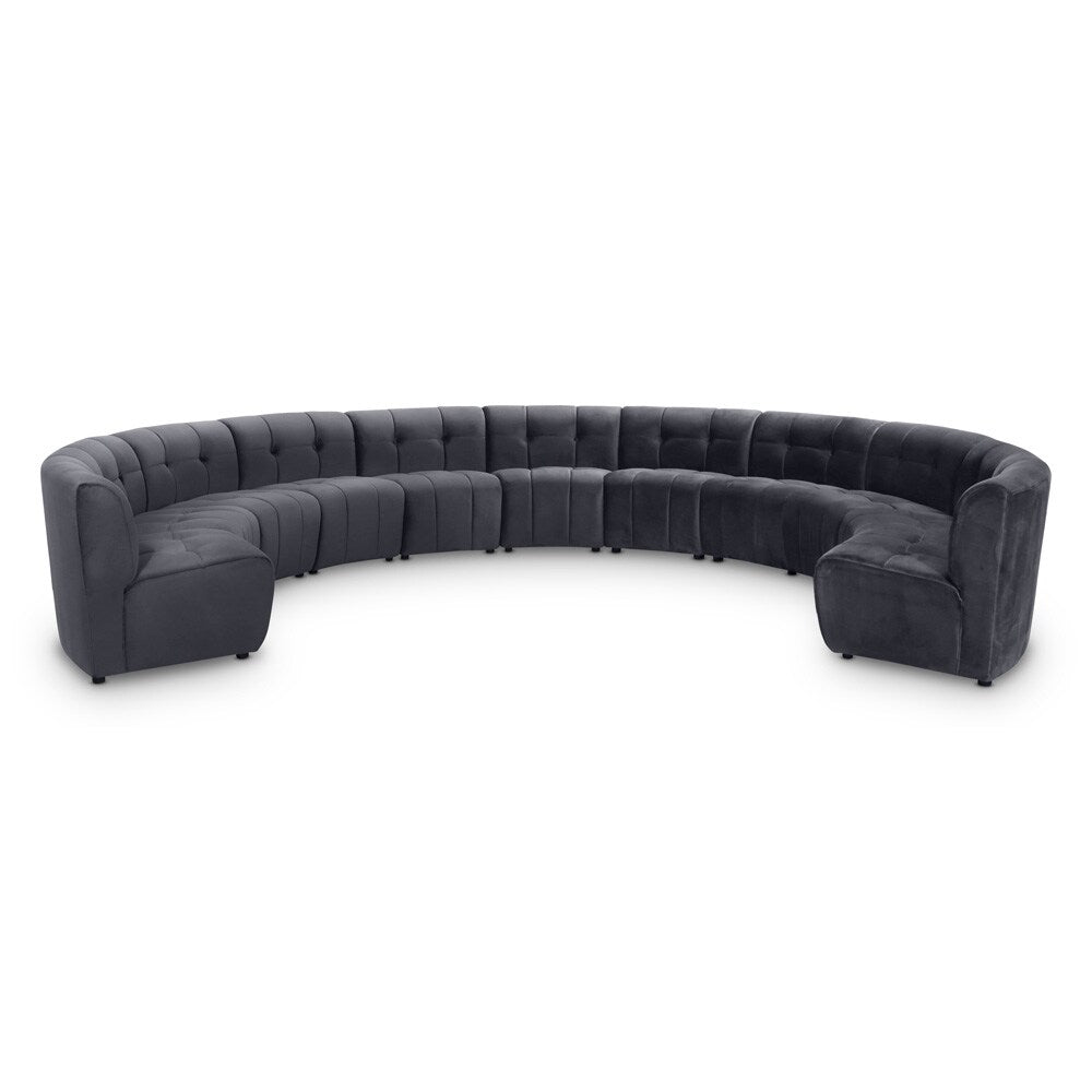 Meridian Furniture - Limitless Grey Velvet 11pc. Modular Sectional - 645Grey-11PC veiw 1
