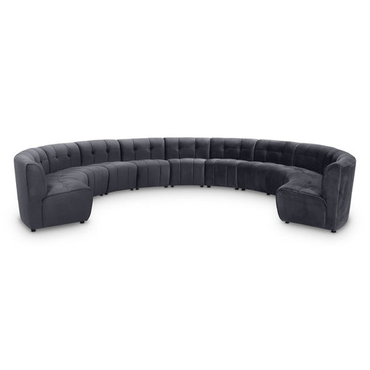 Meridian Furniture - Limitless Grey Velvet 11pc. Modular Sectional - 645Grey-11PC veiw 1