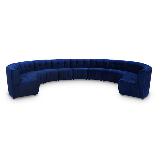 Meridian Furniture - Limitless Navy Velvet 11pc. Modular Sectional - 645Navy-11PC veiw 1