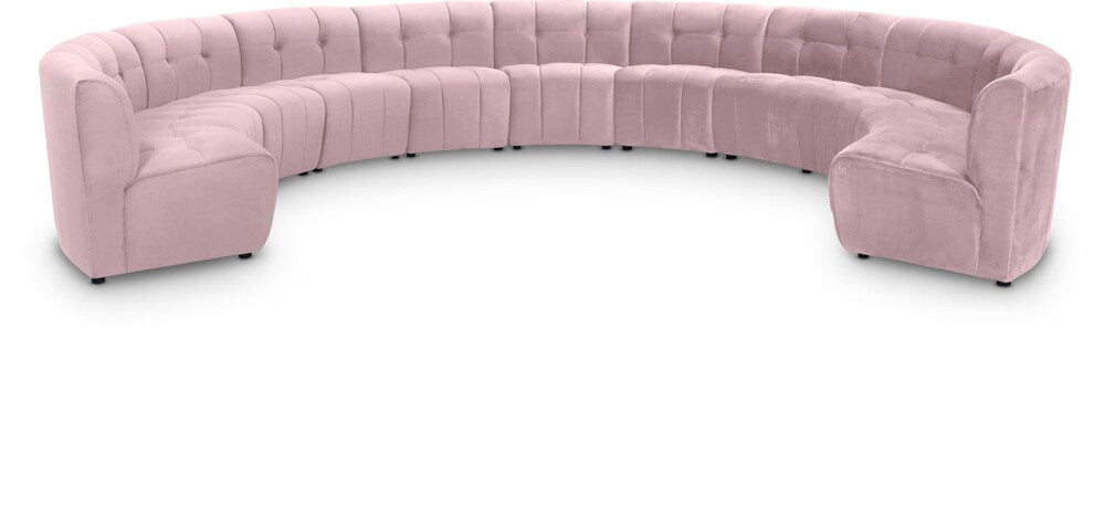 Meridian Furniture - Limitless Pink Velvet 11pc. Modular Sectional - 645Pink-11PC veiw 1