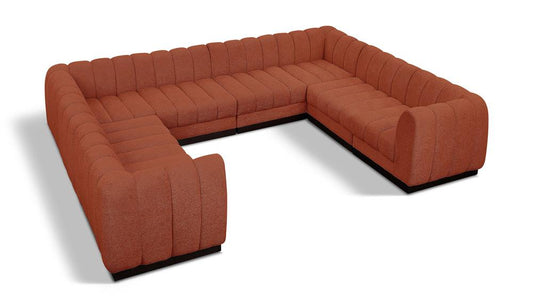 Meridian Furniture - Quinn Cognac Chenille Fabric Modular Sectional - 8Pc - 124Cognac-Sec8C veiw 1