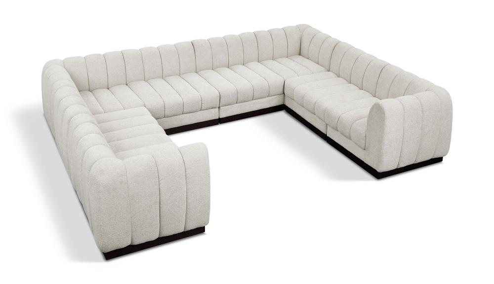 Meridian Furniture - Quinn Cream Chenille Fabric Modular Sectional - 8Pc - 124Cream-Sec8C veiw 1