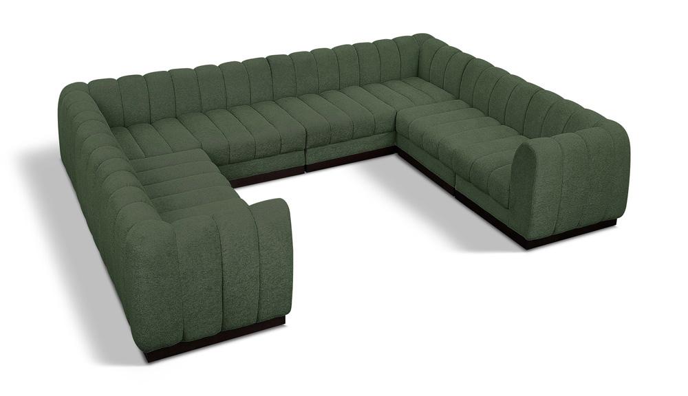 Meridian Furniture - Quinn Green Chenille Fabric Modular Sectional - 8Pc - 124Green-Sec8C veiw 1