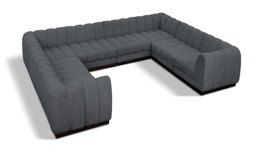 Meridian Furniture - Quinn Grey Chenille Fabric Modular Sectional - 8Pc - 124Grey-Sec8C veiw 1