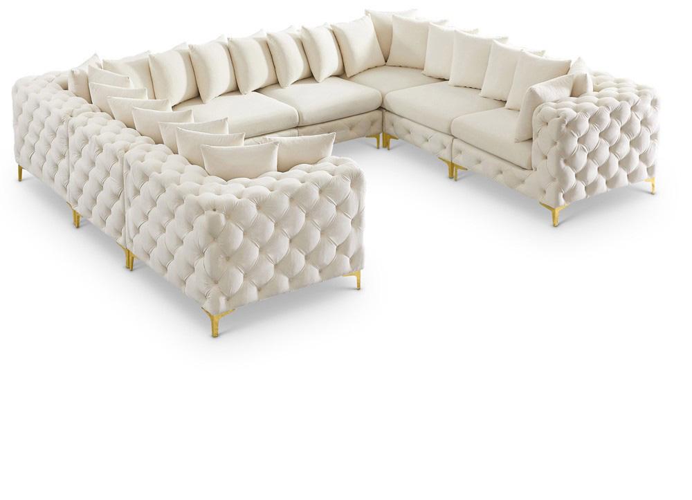 Meridian Furniture - Tremblay Cream Velvet Modular Sectional - 8Pc - 686Cream-Sec8A veiw 1