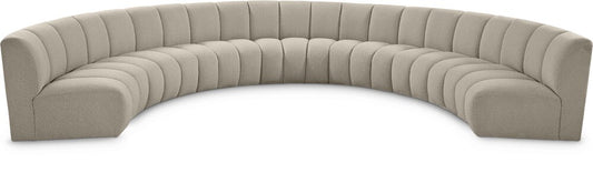 Meridian Furniture - Infinity Brown Boucle Fabric 7pc. Modular Sectional - 643Taupe-7PC veiw 1