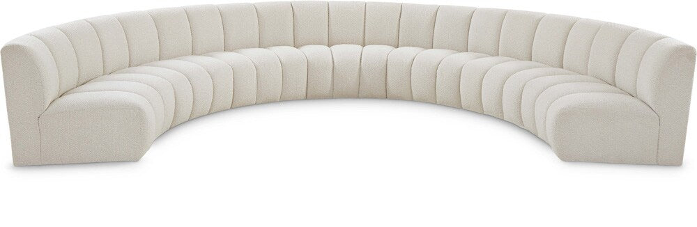 Meridian Furniture - Infinity Cream Boucle Fabric 7pc. Modular Sectional - 643Cream-7PC veiw 1