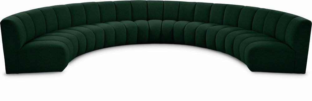 Meridian Furniture - Infinity Green Boucle Fabric 7pc. Modular Sectional - 643Green-7PC veiw 1