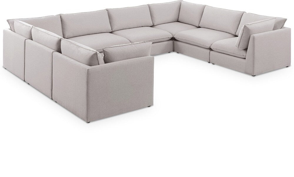 Meridian Furniture - Mackenzie Beige Durable Linen Textured Modular Sectional - 8Pc - 688Beige-Sec8A veiw 1