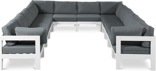 Meridian Furniture - Nizuc Grey Water Resistant Fabric Outdoor Patio Modular Sectional - 12Pc - 375Grey-Sec12A veiw 1