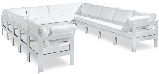 Meridian Furniture - Nizuc White Water Resistant Fabric Outdoor Patio Modular Sectional - 12Pc - 375White-Sec12A veiw 1