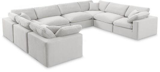 Meridian Furniture - Comfy Cream Velvet Modular Sectional - 8Pc - 189Cream-Sec8A veiw 1