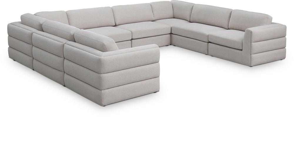 Meridian Furniture - Beckham Beige Durable Linen Textured Fabric Modular Sectional - 8Pc - 681Beige-Sec8A veiw 1