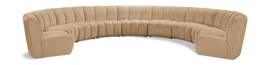 Meridian Furniture - Infinity Camel Velvet 9pc. Modular Sectional - 638Camel-9PC veiw 1