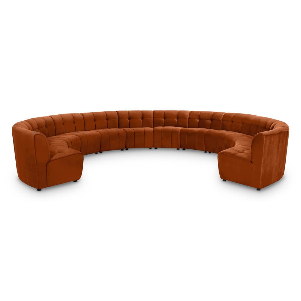 Meridian Furniture - Limitless Cognac Velvet 12pc. Modular Sectional - 645Cognac-12PC veiw 1