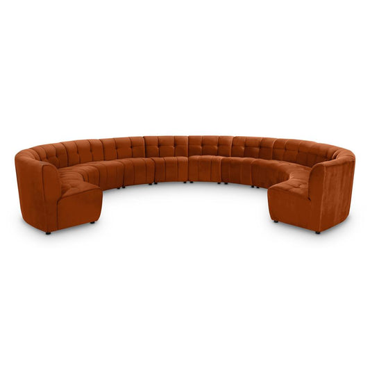 Meridian Furniture - Limitless Cognac Velvet 12pc. Modular Sectional - 645Cognac-12PC veiw 1