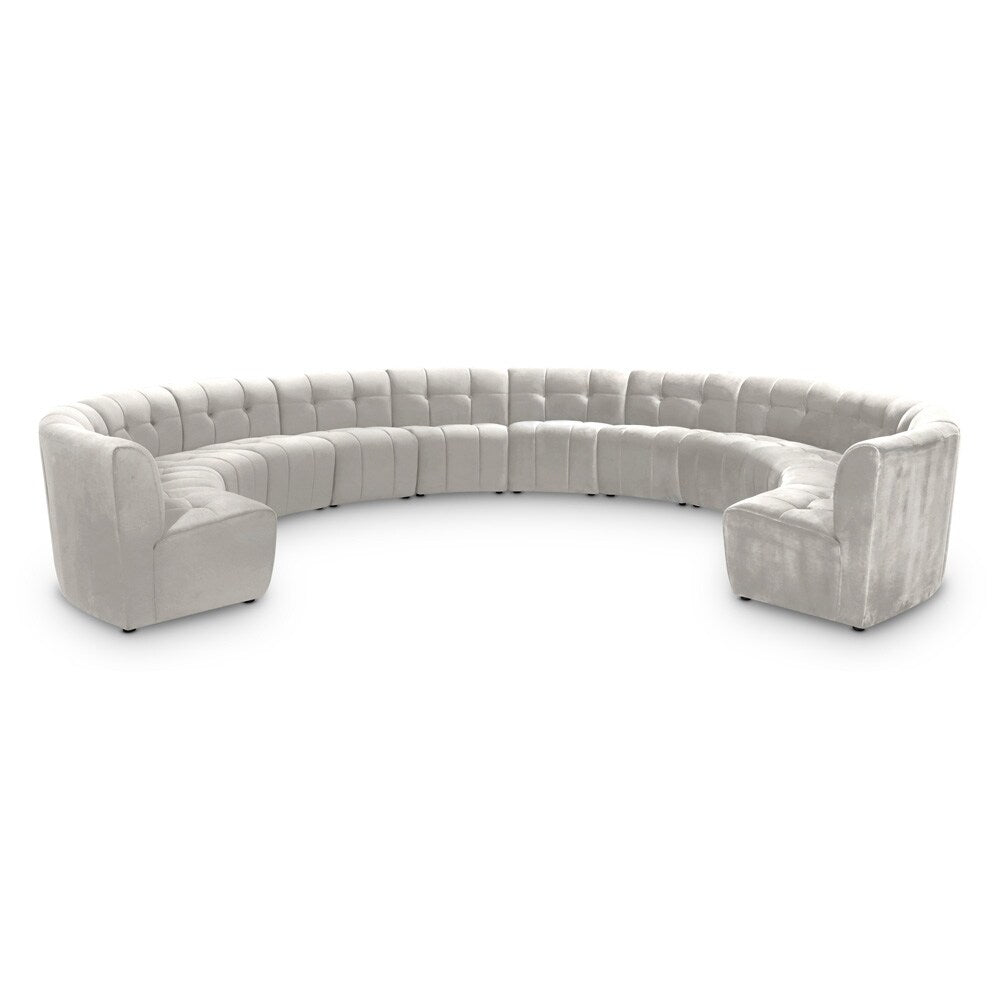 Meridian Furniture - Limitless Cream Velvet 12pc. Modular Sectional - 645Cream-12PC veiw 1