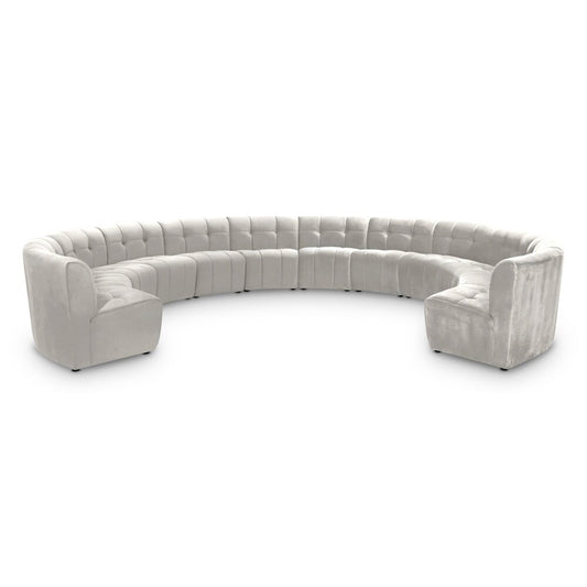 Meridian Furniture - Limitless Cream Velvet 12pc. Modular Sectional - 645Cream-12PC veiw 1