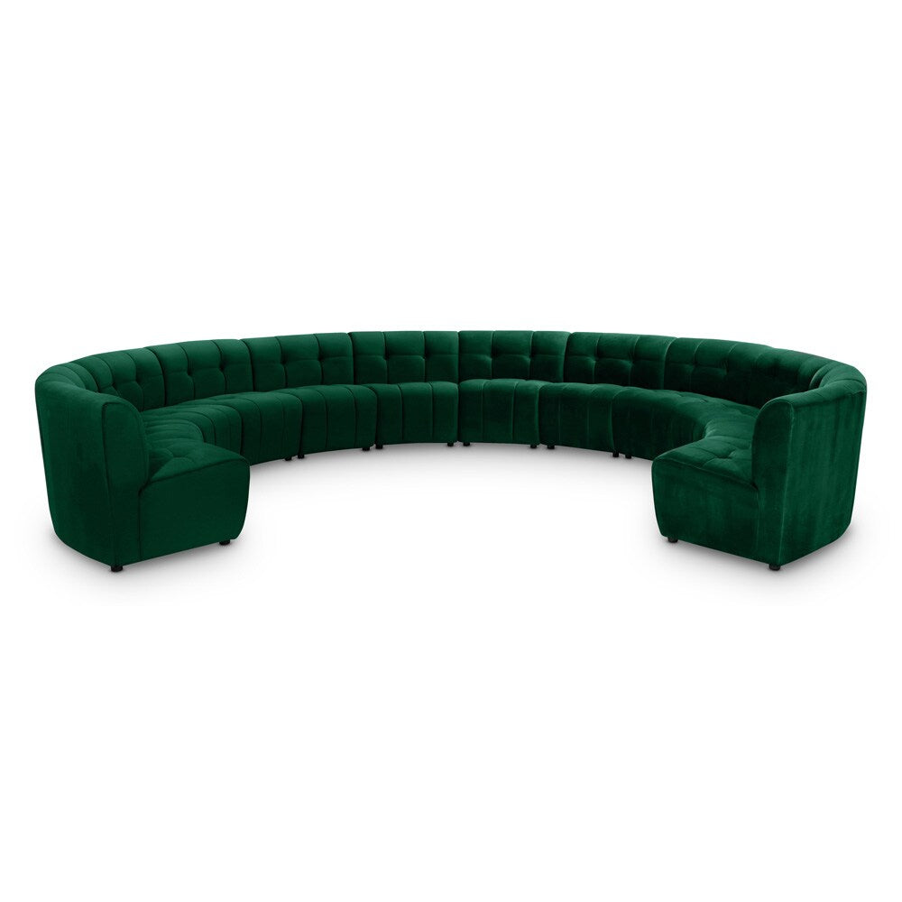 Meridian Furniture - Limitless Green Velvet 12pc. Modular Sectional - 645Green-12PC veiw 1