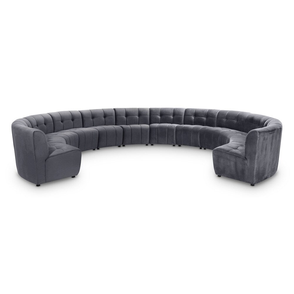 Meridian Furniture - Limitless Grey Velvet 12pc. Modular Sectional - 645Grey-12PC veiw 1