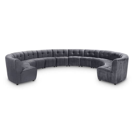 Meridian Furniture - Limitless Grey Velvet 12pc. Modular Sectional - 645Grey-12PC veiw 1